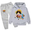 2025One Piece Estampado de Dibujos Animados Traje para Niños Sudadera con Capucha Sudadera + Pantalones Pb904