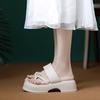 [Verde Mostaza Super Iluminante] 2026 Nuevas Sandalias para Mujer Verano Suela Gruesa Punta Cuadrada Clip-Toe Chanclas para Exteriores