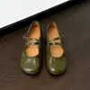Zapatos de mujer elegantes y con clase de 2 cm, nuevo modelo otoño 2026, punta redonda, suela plana, tira cruzada, zapatos de abuela de boca poco profunda para mujer