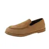 Em estoque~Mocassins de Pelúcia Redondos Simples Retrô para Mulheres Slip-on Preguiçosos Sapatos de Algodão Sandálias Birken Planas para o Trabalho