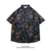 Camisa Hawaiana de Manga Corta Camisa de Manga Corta para Hombre Verano Nuevo Playa Camisa Floral Ropa de Pareja Camisa Holgada
