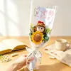 Nuevo ramo de girasol de lana tejida de un solo tallo muñeca de ganchillo, un regalo creativo y práctico para maestros en el Día del Maestro