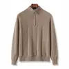 Suéter de punto para hombre, de lana, trenzado, con media cremallera, engrosado, corte holgado, adelgazante, versátil, suave y cómodo, en stock del fabricante