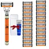Envio Grátis Dropshipping Peça Única Lâmina de Barbear Manual Seis Camadas Lâmina de Barbear Masculina Lâmina de Aço Inoxidável Conjunto de Lâminas Incluindo Barbear