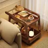 Mesa auxiliar, carrito pequeño móvil, carrito pequeño multifuncional, mesita de café pequeña, mueble lateral para sofá, mueble auxiliar, mesita de té pequeña para balcón