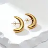 Pendientes Huecos de Oro de 18 Quilates Chapado con Forma de Gota de Agua y Luna Creciente, Estilo Europeo y Americano Transfronterizo, con un Toque de Alta Gama