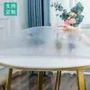 Toalha de mesa redonda de vidro macio de PVC, à prova d'água, resistente a óleo e resistente ao calor, protetor de tampo de mesa transparente, jogo americano redondo de plástico