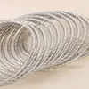 Joias de Aço Inoxidável Pulseira Empilhável Torcida Moderna Padrão Torcido de Aço Titânio Moda Acessório de Pulseira Diâmetro Interno 68*3mm