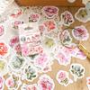 Momo flores de letras de otoño florecen pegatinas en caja materiales de decoración retro para diario 45 piezas/46 piezas