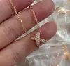 Collar Chaumet Cruz Perla Blanca Mujer Versión Alta Oro Blanco Oro Rosa 18K Cadena Clavícula Venta al por Mayor Venta Directa de Fábrica Envío Directo