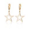 Pendientes colgantes de luna y estrella de Amazon Hot Star para mujer, joyería transfronteriza europea y americana, mini pendientes de concha y rosa.