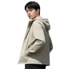 Chaqueta de Protección Solar Elástica de Nylon de Seda de Leche para Primavera y Verano Chaqueta Fina con Capucha para Hombre Chaqueta Casual para Hombres de Mediana Edad
