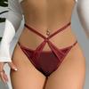 Ropa interior de encaje para chica caliente de comercio exterior, tanga triangular transpirable con tiras finas y huecas para mujer 246