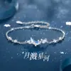 Pulsera Galaxia Salpicadura de Luna para Mujer Pulsera de Piedra Lunar de Lujo Ligero Gama Alta Pulsera Creativa de Diamante y Circonita de Moda y Versátil
