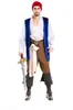 Fantasia cosplay masculina de Halloween Uniforme de jogo de Pirata Fantasias de Pirata Fantasia para boate
