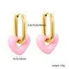 Brincos Doces para Meninas Estilo Ins Europeu e Americano Simples Fofos Personalizados Coração de Resina Dopamina Brincos de Comércio Exterior para Mulheres