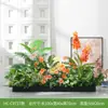 Maceteros con Flores Artificiales y Plantas Verdes, Combinaciones de Flores y Plantas Falsas, Maceteros Decorativos para Separación y Ocultación, Arte Floral Paisajístico