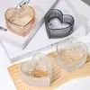 Tazón con Forma de Corazón y Rayas, Tazón Girly para Postre y Helado, Tazón de Vidrio de Alto Valor Estilo Ins, Tazón Pequeño para el Hogar, Tazón con Forma de Corazón
