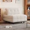 Sofá Cama Estilo Crema para Sala de Estar de Apartamento Individual y Pequeño Puff Sofá Plegable Estudio Balcón Asiento y Dormitorio Doble Uso Moderno