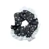 Anel de Cabelo de Renda Floral Preto e Branco Estilo Coreano Novo Estilo Simples Penteado Acessório de Cabeça Feminino Clássico Alta Elasticidade Nicho Corda para Rabo de Cavalo
