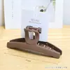 Porta tarjetas de goma de alta calidad, gran pinza para el pelo, horquilla marrón sencilla, código de barras, accesorios para el cabello, clip de tiburón para la parte posterior de la cabeza