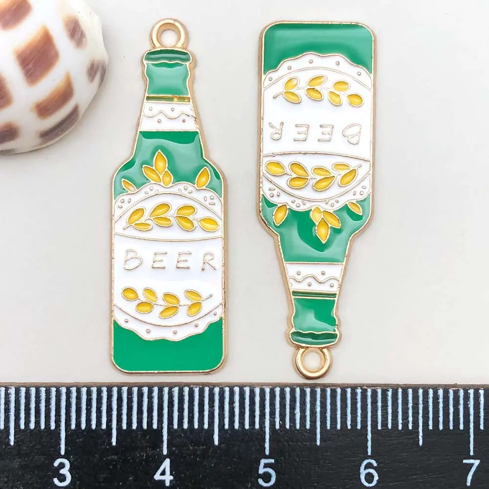 19608-XP-绿色锌合金滴油啤酒37x12mm-1.9g