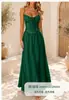 2026 marca independiente transfronteriza europea y americana de ropa para mujer elegante vestido de verano fino de color liso línea A con corbata en la parte delantera
