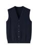 Chaleco Yangtze de Lana Peinada Pura para Hombre, Cuello en V, Tejido de Capa de Aire Espesado, Chaleco Cardigan de Punto Cálido