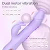 Dildo vibrador femenino con cuentas telescópicas y giratorias, empuje automático para uso íntimo femenino, juguete sexual para adultos