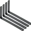 Soporte de estante flotante en blanco y negro de fábrica, soporte de pared resistente en ángulo recto en forma de L para colgar tablones.