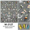Nova Manicure Primavera Colorida Pequenas Flores Silvestres Adesivos de Alívio para Manicure Pintura a Óleo Romântica Adesivos de Unha Frescos Simples Fofos