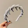 2025 Nova Faixa de Cabelo Trançada Antiderrapante Dentada para Cabelo Feminino, Prendedor de Cabelo para Coque, Acessório de Cabeça
