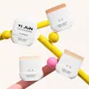 Stick de cuerpo ovalado color amarillo macarrón 6g mini portátil tarro rellenable de crema corporal soporta diseño personalizado