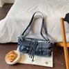 2026 Otoño Temprano Nuevo Bolso de Axila Japonés Coreano de Nicho Bolso de Hombro Retro Fresco de Moda Bolso Cruzado de Mezclilla Casual para el Trabajo