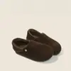 Zapatos Birkenstock Retro para Mujer, Planos Antideslizantes con Terciopelo, Zapatos Perezosos de Piel Todo Incluido, Remaches en el Talón, Zapatos de Algodón Birkenstock