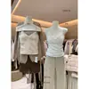 AS OFFICIAL Otoño Mujer Estilo Francés Suave Forro Cepillado Adorno de Encaje Camisola Chaleco en Capas 29087