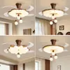 Lámpara de techo con ventilador para dormitorio en un estilo crema simple, luz de techo para dormitorio principal y comedor, lámpara de techo con ventilador invisible silencioso que protege los ojos para la habitación de los niños