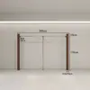 Estante de Exhibición para Tienda de Ropa Acero Inoxidable Pintura con Textura de Madera Color Nogal Estante de Exhibición Tienda de Ropa para Mujer Estante de Pared y Piso Perchero