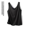 Ombro largo frente e costas V-neck camisole terno feminino primavera e outono com base casaco sexy temperamento cetim atacado