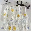 Fabricante Original - Pijama de Verão para Meninas, Algodão Leve como Nuvem, Estilo Coreano, Doce e Fofo, Conjunto Tendência Estilo Influencer Ins