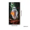 Cortina de puerta de bruja transfronteriza tela de fondo decoración pancarta Halloween atmósfera de terror bandera colgante calavera Cubierta de puerta de Halloween