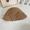 Sombrero de Pescador de Punto con Lazo Dulce Coreano para Mujer, Verano, Hueco, Delgado, Lindo, Combinable, Que Muestra la Cara, Cúpula Pequeña