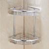 Estante de Almacenamiento de Doble Capa para Esquina de Baño, Estante Triangular para Esquina de Aluminio Espacial Sin Taladro, Estante Triangular para Baño, Nuevo Estilo Chino