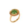 Anillo elegante de plata de ley S925 con jaspe hetiano chapado en oro y Xiangyun redondo y hueco.