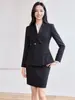 Conjunto de traje azul marino de doble botonadura para mujer, adecuado para ropa de oficina, para ir al trabajo, profesores, atuendo formal, atuendo de negocios, gerentes de hotel y profesionales de ventas