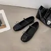 Zapatos de Conducir de Estilo Ballet Cuadrados de Moda Suela Suave 2026 Nuevos Zapatos Planos de Boca Baja Mary Jane con Lazo Zapatos Individuales para Mujer