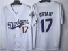 Uniforme de Baseball da MLB Los Angeles Dodgers Dodgers Ohtani 17 # Ohtani Shohei Jersey de Baseball Bordado
