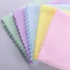 Toalhas Quadradas Pequenas de Microfibra Atacado de Fabricantes, Toalhas com Ursinho Embossado, Toalhas Multicores Tricotadas em Trama, Brindes Promocionais