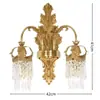 Luminária de parede retrô estilo europeu toda em cobre Lâmpada frontal para espelho de corredor de vila Iluminação decorativa para parede de fundo de sala de estar, sala de jantar, quarto Lâmpadas