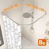 Barra telescópica para cortina de ducha sin agujeros, forma de L curva, forma de U, riel curvo, baño, baño, impermeable, ducha, cortina divisoria de ducha